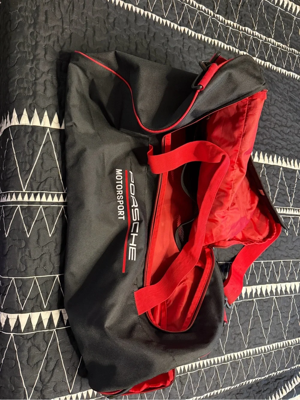 Motorsport Black & Red Duffel Bag